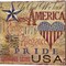 America Typography by Elizabeth Medley 14" x 14" Canvas Wall Art (Set of 2)